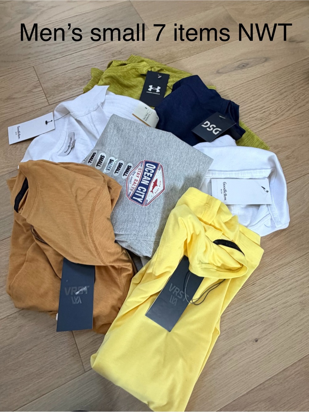 7 NWT items - all men’s small shirts - target, UA and VRST brands!